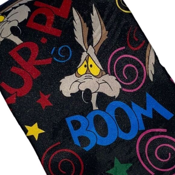 Warner Bros. Balancine Inc The Tie Works 1996 Wiley Coyote 3.5” Wide Neck Tie - Picture 1 of 6